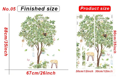 Large Nordic Tree Wall Stickers Living Room Decoration Bedroom Home Decor Art Removable Decals for Background Decorative Posters.