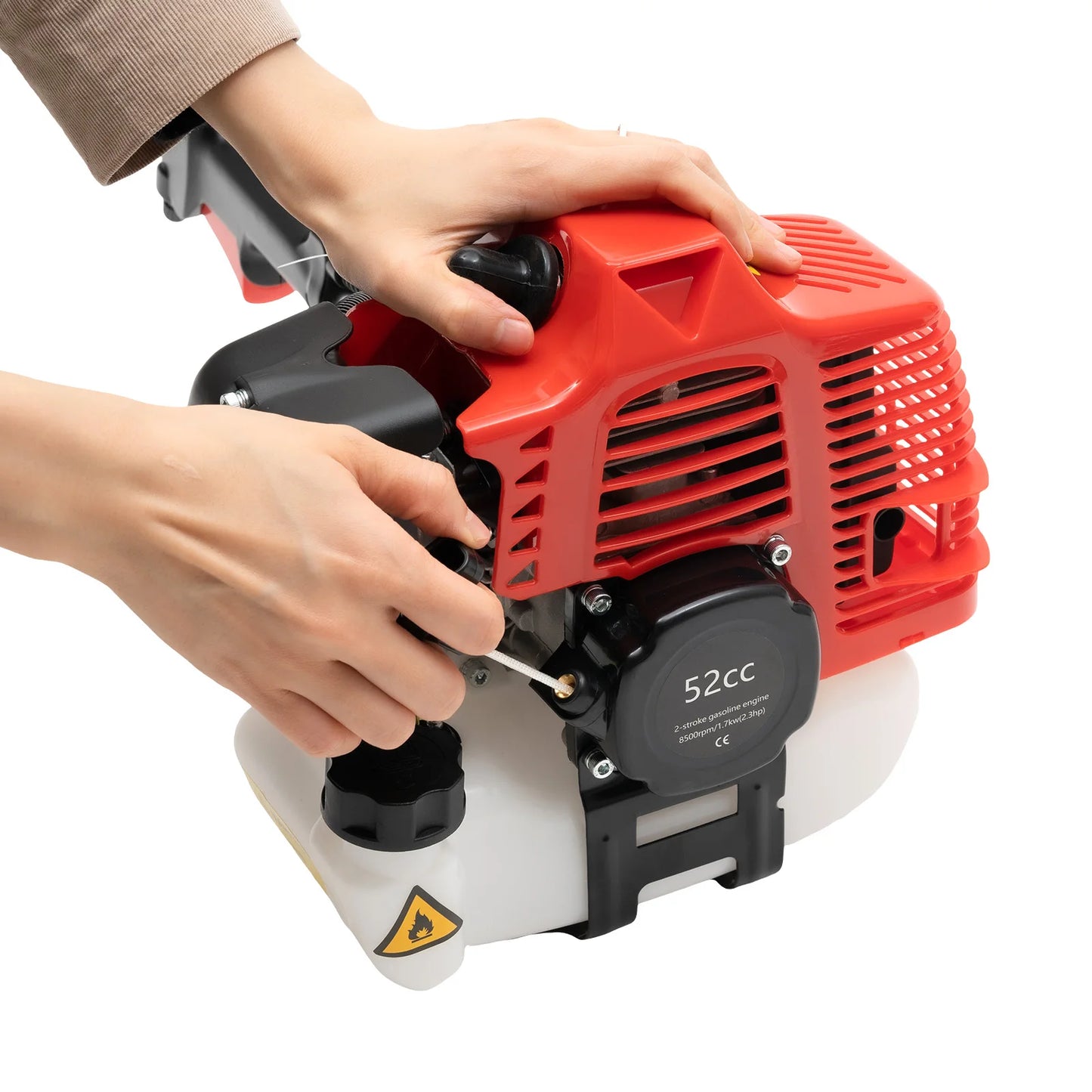 2,3 PS 52 CC Gas Power Walk Behind Sweeper, handgehaltene Schneekehrmaschine für Einfahrt, Rasen, Kunstrasen