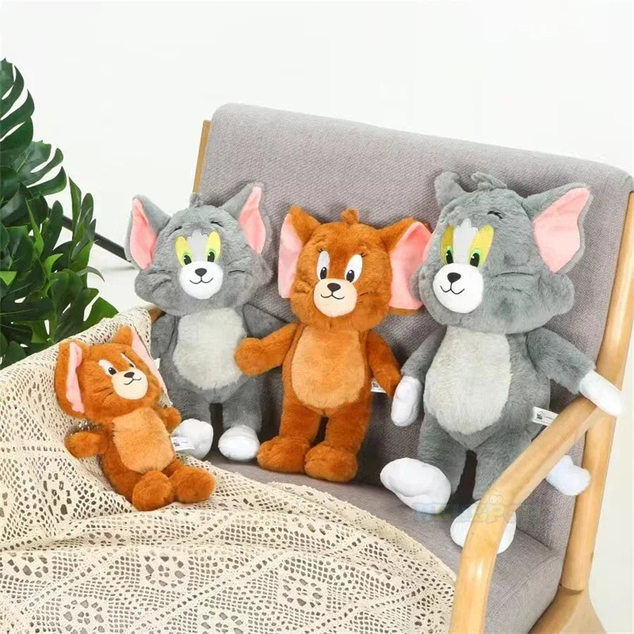 Original Delux Tom and Jerry Plush Toy Long Plush Cartoon Anime Movie Plushies Stuffed Animals Doll Toys for Kids Birthday Gifts.