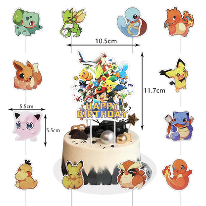 Pokemon Geburtstag Party Dekoration Neue Ligntning Pikachu Ballon Kid Event Liefert Einweg Geschirr Banner Hintergrund Platte