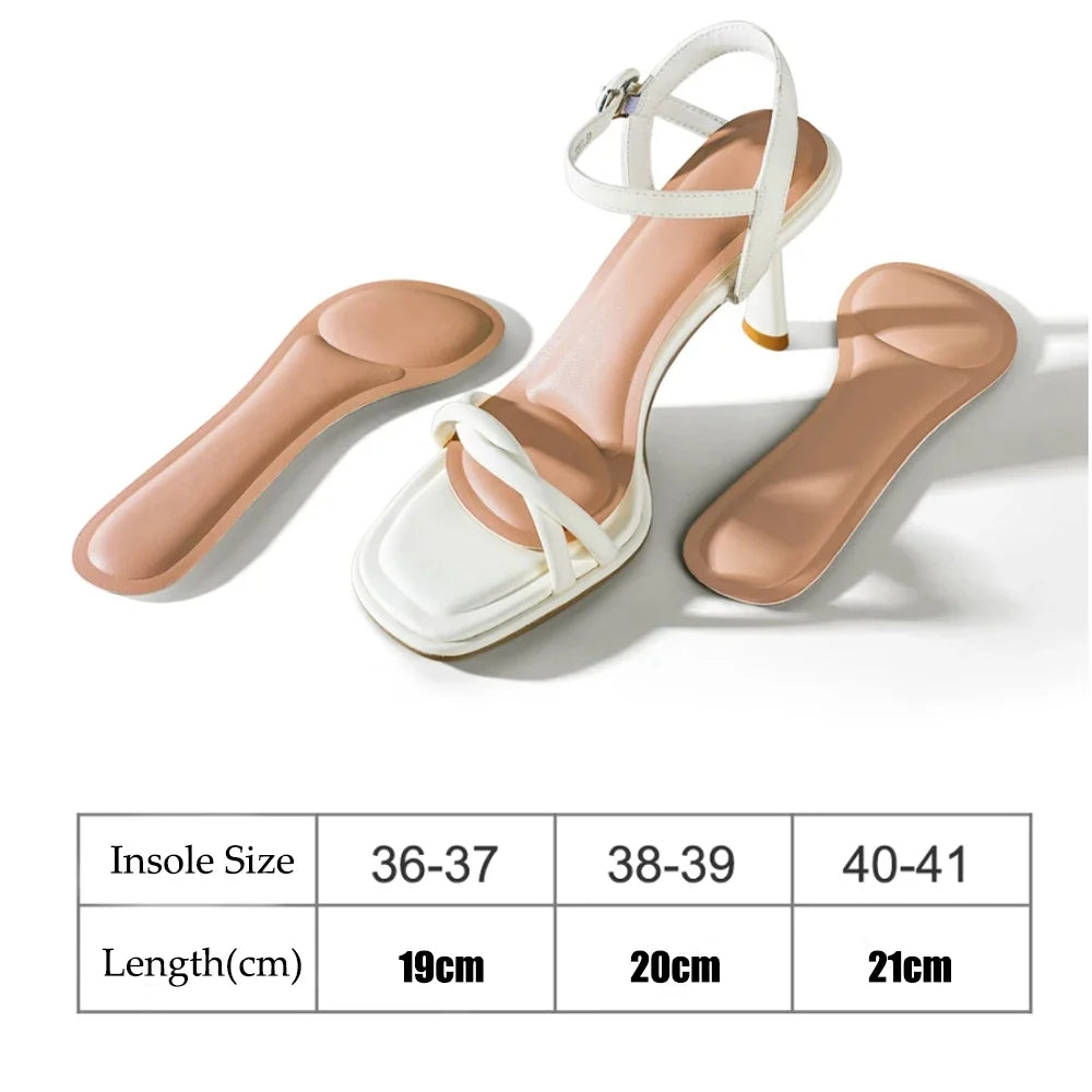 Self-adhesive Insoles for High-heeled Sandals Women Comfort Sweat-absorbent Shoe Sole Anti-Slip Memory Foam Seven-point Shoe Pad.
