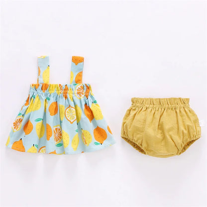 Sommer Neugeborene Baby kleidung für Mädchen Jungen Set Print dünnes Mini kleid und pp Shorts 2 Stück Set Baby Baby kleidung Outfit 6-24m.
