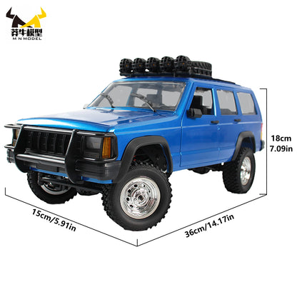 1:12 MN78 4WD Off-Road RC Car 2.4G Full Scale Short Truck With Headlights 280 Motor Real Scale Remote Control Toy Car Model.