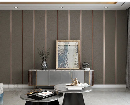 Hirschhaut Samt horizontal gestreifte Tapete Wohnzimmer Schlafzimmer gestreifte Film- und Fernsehwand 3D-Relief verdickte Tapete