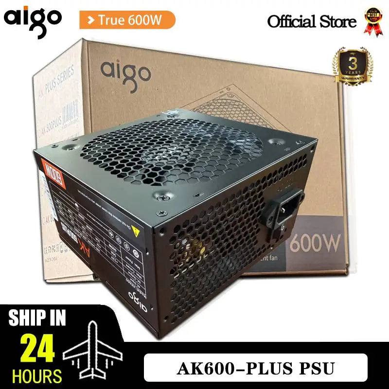 Aigo AK PC PSU Power Supply Unit 500W 600W 700W 800W 1000W Gaming 120mm RGB Fan 220V ATX Desktop computer Power Supply for BTC.
