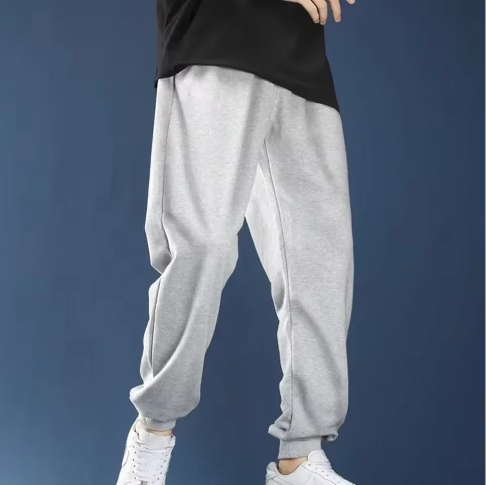 Mens Casual Pants Autumn Winter Fleece Sweatpants Men Running Jogger Sports Gym Trousers Fashion Solid Color Workout Long Pants.