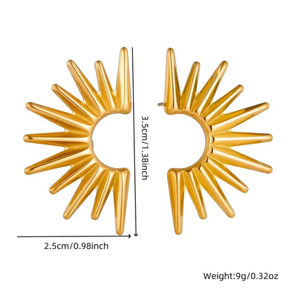 DIEYURO 316L Stainless Steel Love Pearl Round Square Fan Shaped Irregular Design Earrings Women New Trend Ear Jewelry Gift Party.