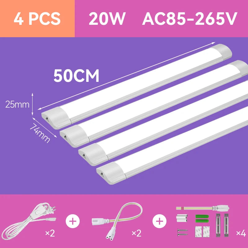 Dimmable Led Light Tube with Remote`Control Home 110-220V Ceiling Fixture LED Light Bar for Kitchen Garage Bedroom Cabinet light.
