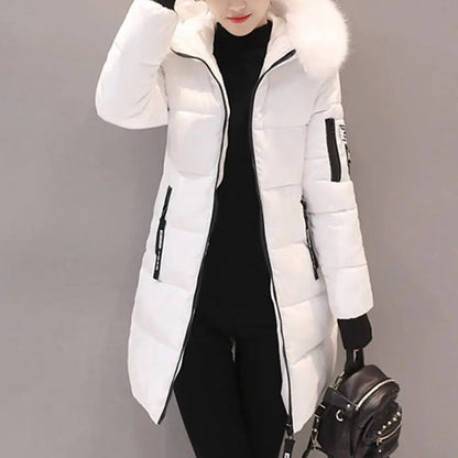 Frauen Winter Jacken Unten Baumwolle Mit Kapuze Tops Große Größe Parkas Mujer Mäntel Langen Mantel Mode Weibliche Pelz Kragen Outfits Neue Jahr.
