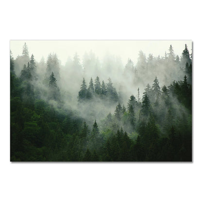 Mountain Wall Posters Fog Forest Canvas Painting Natural Landscape Poster Nordic Wall Pictures For Living Room Home Decoration