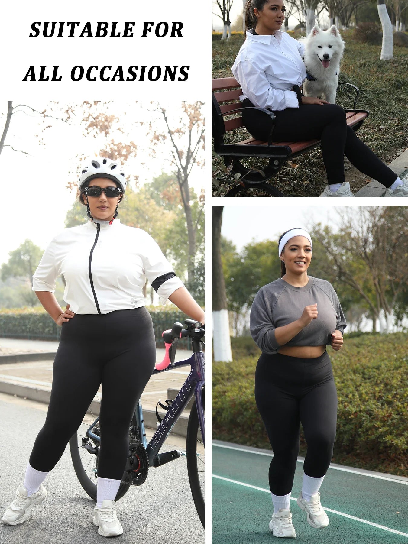 Plus Size 5 Pack Super Soft Sport Leggings For Women  No See Through Workout Running Yoga Athletic Leggings RUNNING.