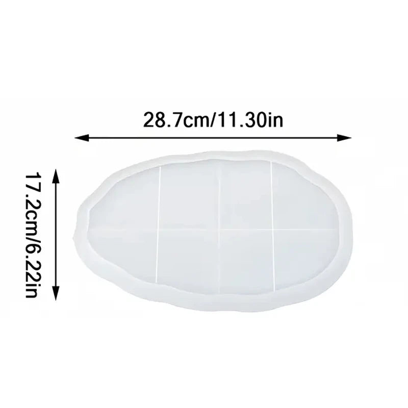 Large Round Tray Silicone Mold Oval Cement Plaster Tray Molds Epoxy Resin Jewelry Display Tray Mould DIY Home Decoration Making.