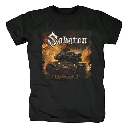 Swedish Sabaton Black Wolf Band Power Metal Album Cover Print Rock Festival Wear T-Shirt.
