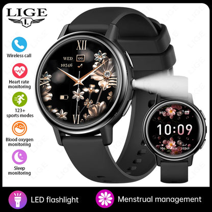 LIGE 2025 New 1.26 inch Screen Smart Watch Women IP68 Waterproof Sports Women’s Health Monitor Watches Bluetooth Call Smartwatch