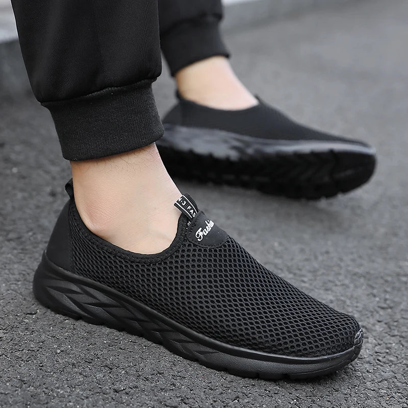 YRZL Sneakers Men Summer Casual Shoes Men Mesh Breathable Outdoor Non Slip Sports Shoes Slip on Loafers for Men Pius Size 39-46