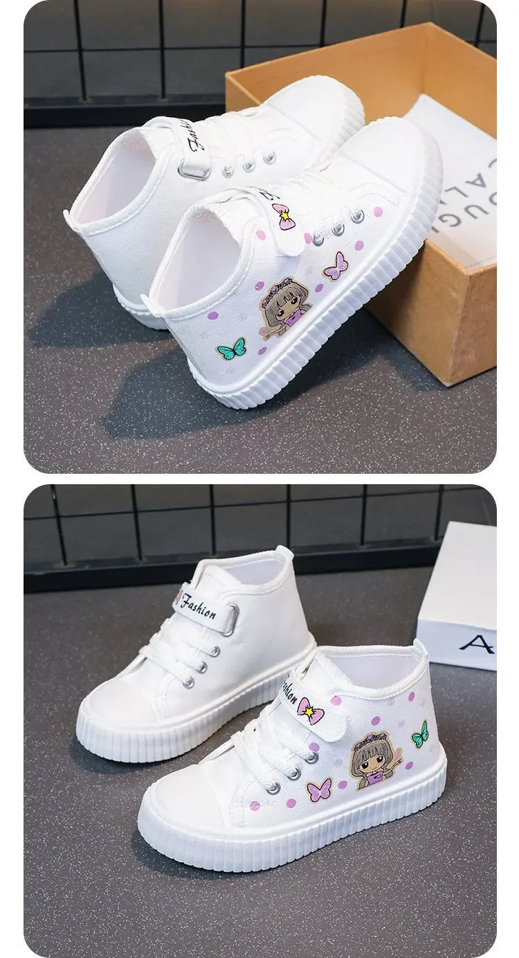Multi Colored Kids Casual Shoes Cartoon Mid Top Anti Slip Spring Autumn Outdoor Kids Canvas Shoe Sizes 26-37 Sandalias De Mujer.
