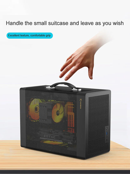 Power Train P60 Desktop MATX Case Handheld Portable Mesh Version PC Small Chassis Supports 350mm Graphics Card Type-C Interface.