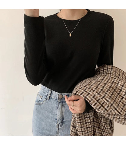 Winter Frauen Pullover T Shirt Frauen Oversize T-Shirt Frau Kleidung Weibliche T Tops Pullover Langarm Rohr Gestrickte T-shirt Top