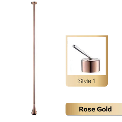 Luxuriöser Badezimmer-Wasserhahn aus gebürstetem Goldmessing im Deckendesign mit doppelter Steuerung von Hot & Cold-Waschtischarmaturen. Einfacher und anpassbarer Wasserhahn