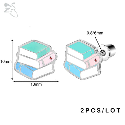 ZS 2Pcs/lot Stainless Steel Butterfly Star Heart Stud Earring Silver Color Earrings Ear Tragus Helix Tragus Piercing 20G Jewelry