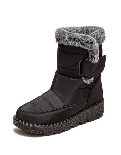 Boots 2025 Women's Boots Fur Botas Mujer Super Warm Winter Boots For Snow Women Low Heels Winter Shoes Woman Black Rubber Boot.