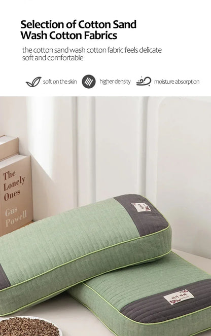 Sobakawa Traditional Buckwheat Standard Size Pillow Organic Cotton with Natural Technology for Cool Sleep Bed Sleep Pillow.