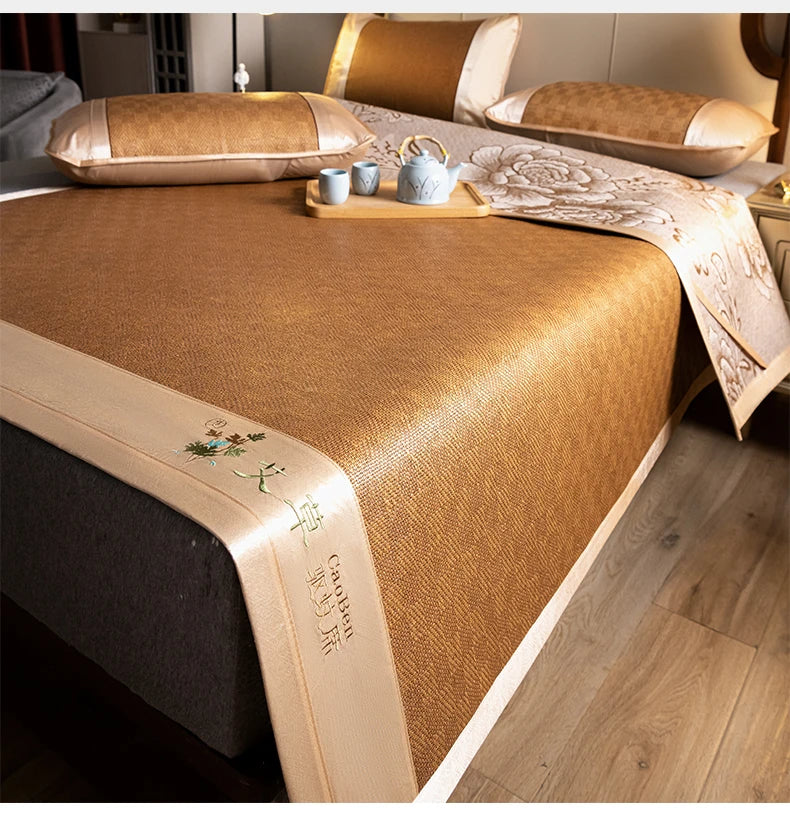 Natural Ice Rattan Mat 90/120/150/180/200cm Cool Summet Mat Mattress Plant Fiber Mat Househould Straw Mats Furniture Protector