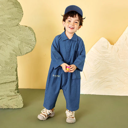 Mini Bala Outdoor Einteiliges Strampler-Set für Babys, Kinder-Arbeitskleidung, Krabbelanzug, Overall, Neu im Herbst und Winter 2024