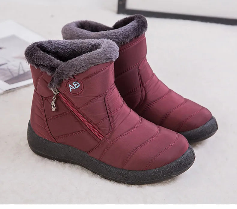 Women's Boots Women's Ankle Boots With Fur Winter Shoes Women Low Heels Winter Boots Snow Waterproof Botas Mujer Winter Footwear.