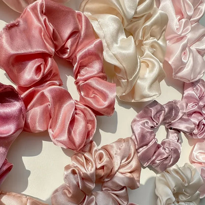 16 piece set of random color and size women's solid color large intestine headband high elasticity headband, soft satin headband.