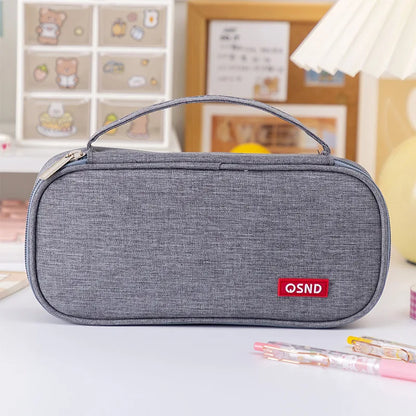 Stift-Aufbewahrungstasche, Federmäppchen, 2-lagig, große Kapazität, Kosmetik, hochwertiges Lernzubehör, einfache Schreibwarenboxen für Studenten