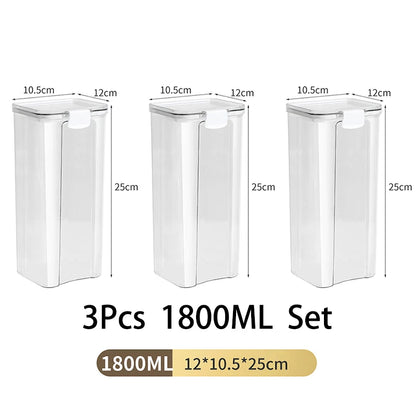 Large Capacity Waterproof Transparent Sealed Jar Multi-size Scene Kitchen Candy Dried Grain Storage With Lid Fridge Storage Tank