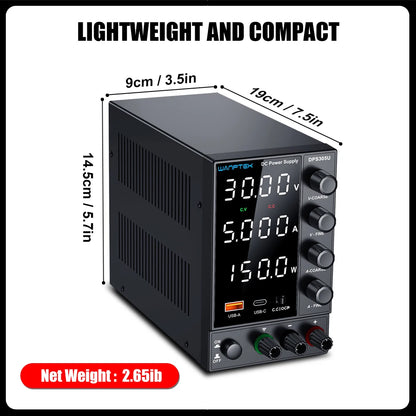 NANKADF DC laboratory power supply 30V 10A bench power supply encoder regulates voltage and current Dual input voltage 220V/110V.