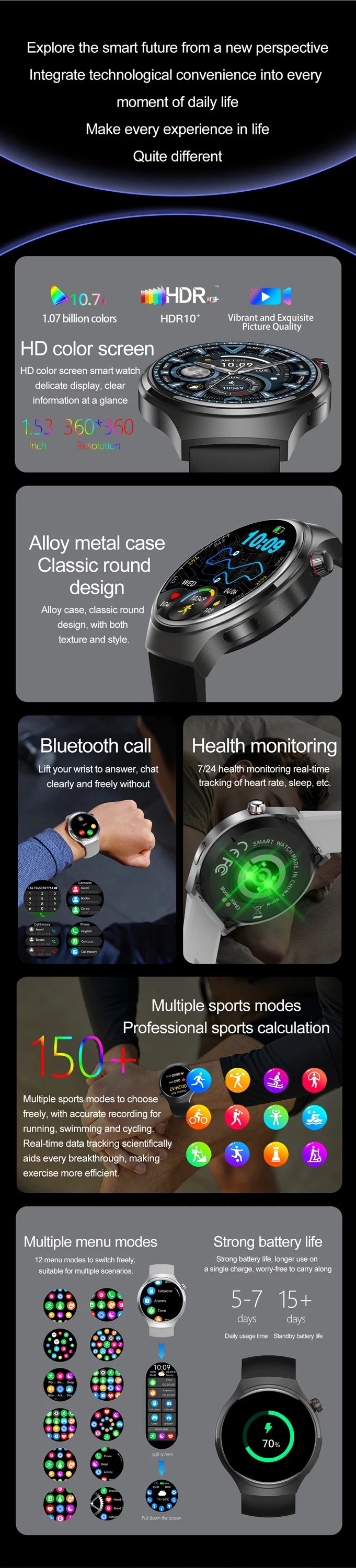 2025 New Watch 4 GT Series Smart Watch Men AMOLED Screen Heart Rate Health Monitoring Bluetooth Call Business Smartwatch Man.