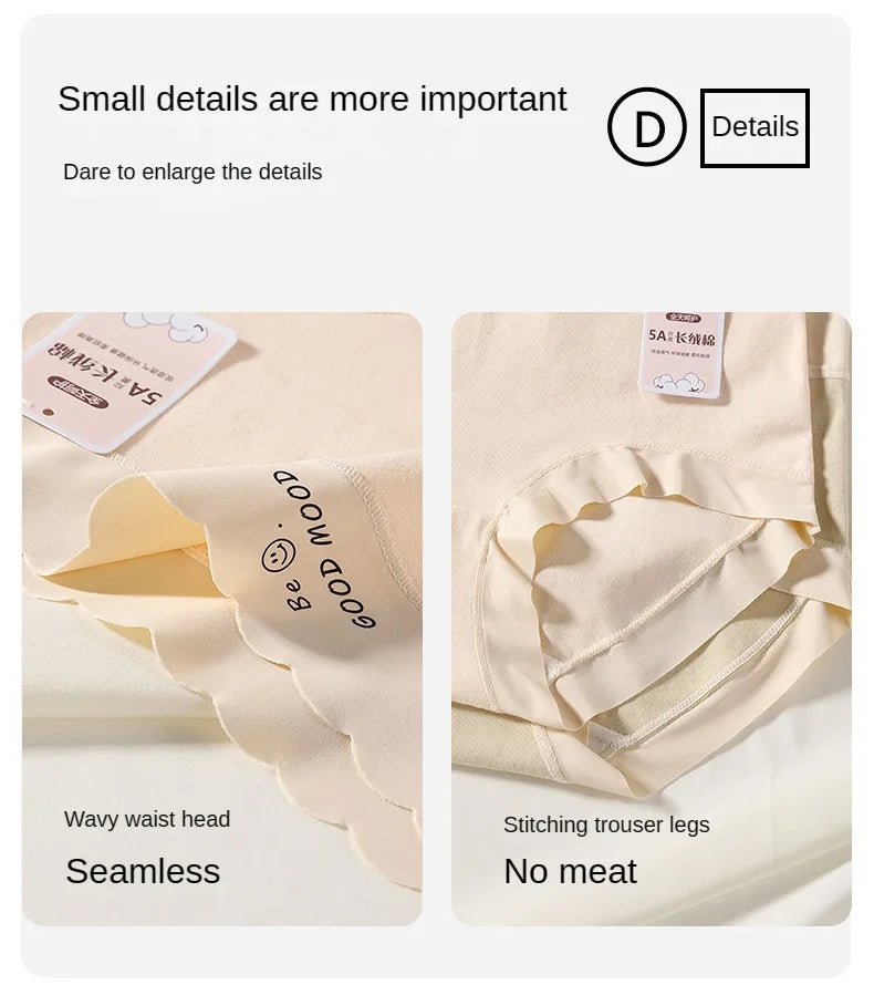 3PCS Female Underwear Antibacterial Pure Cotton Sexy Mid-rise Cotton Panties Woman Traceless Fashions Women's Intimate Intimates