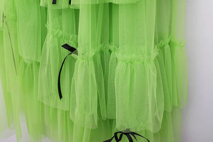 Long Maxi Tulle Skirt Women Sweet Tiered Long Skirt Autumn Winter Women Fashion Korean Mesh Skirt Female Party Skirt Clothes.