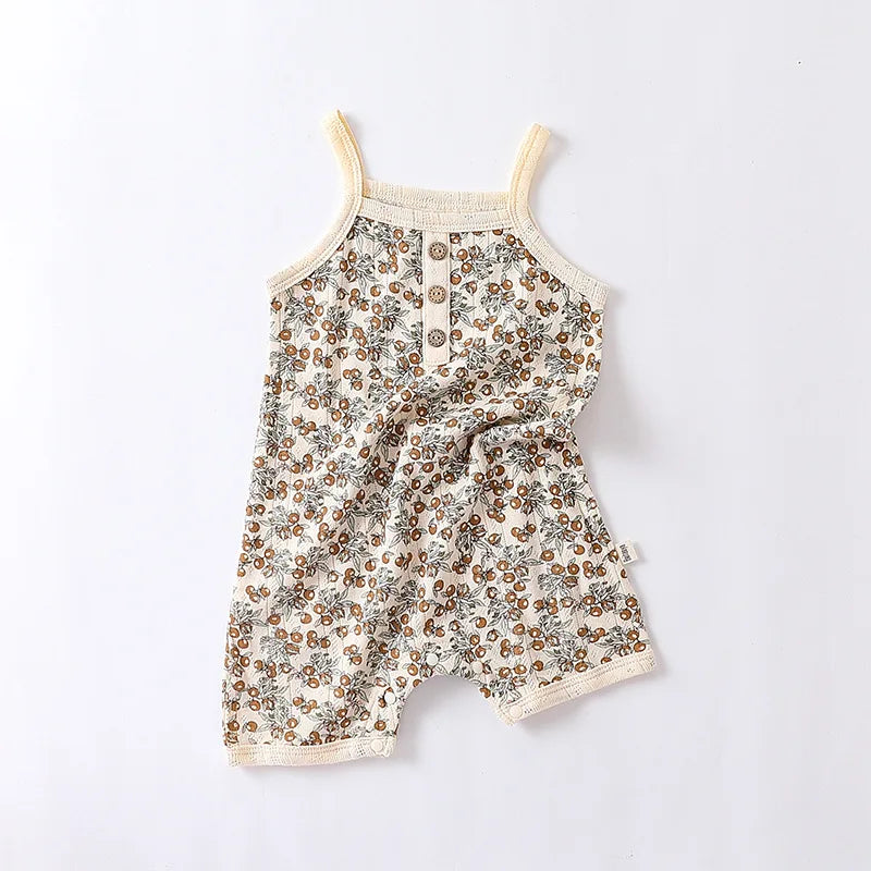 0-24m Neugeborenes Kind Baby Stram pler Mädchen Jungen Sommerkleid ung ärmel los schulter frei Overall niedlichen süßen Bodysuit Outfit.