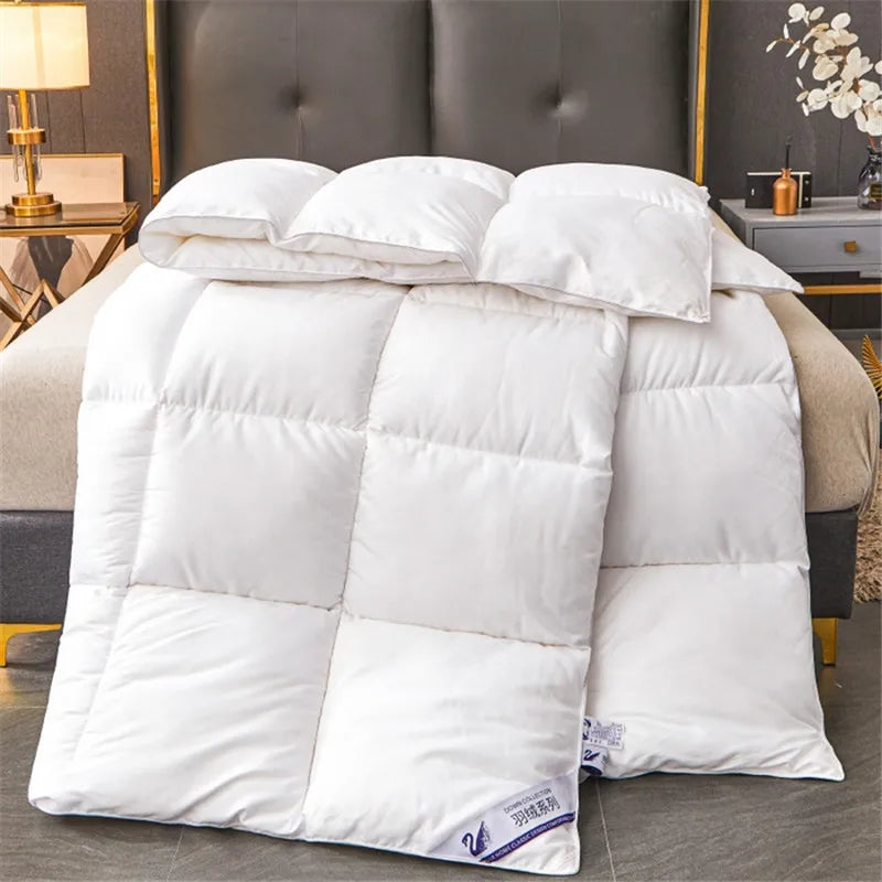 Winter Imitation Goose Down Quilt Five-Star Hotel Duvet Super Soft Fluffy Full Single Autumn Spring Comforter Quilted Blanket.