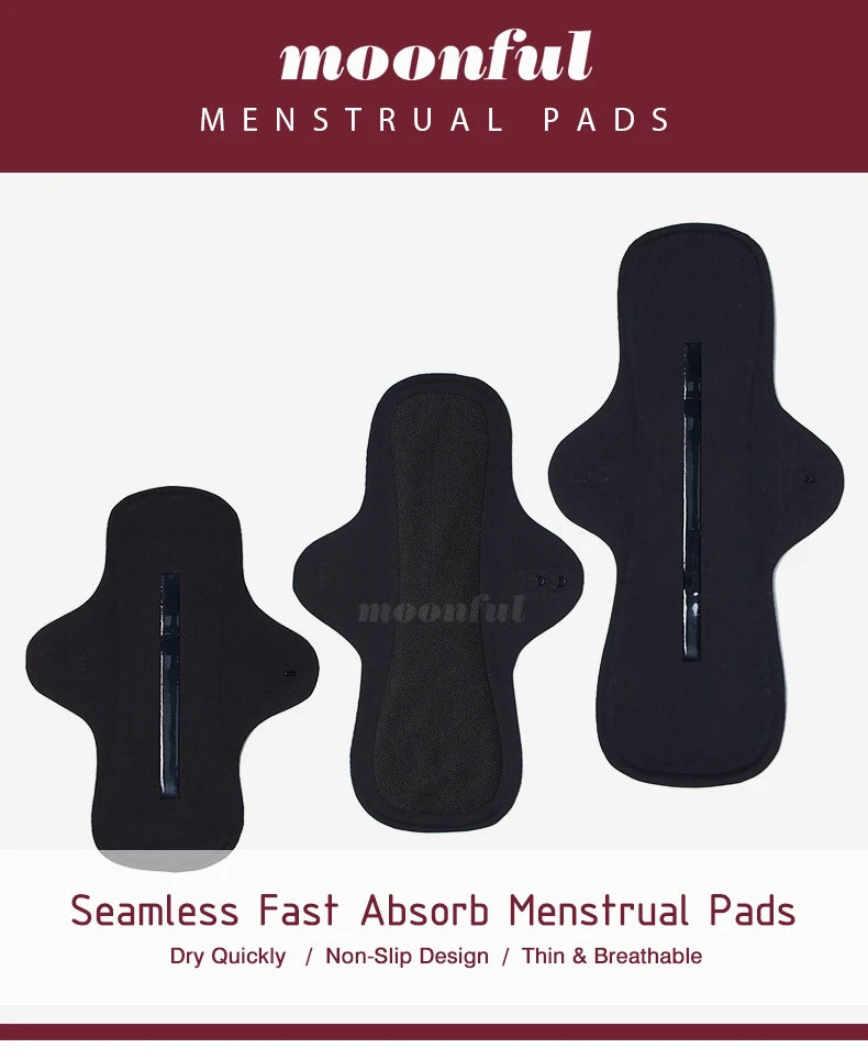 Reusable Menstrual Pads Women Large Washable Seamless Sanitary Napkin Thin No-slip Reusable Sanitary Towel Absorbent Pad Panties.