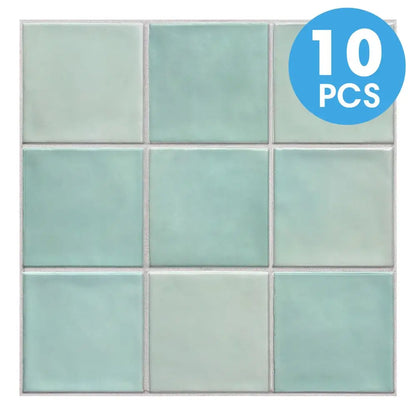 10Pcs PVC Square Peel and Stick Wall Panels, Living Room Decorative Wall Panels, Waterproof and Easy to Install, Bathroom