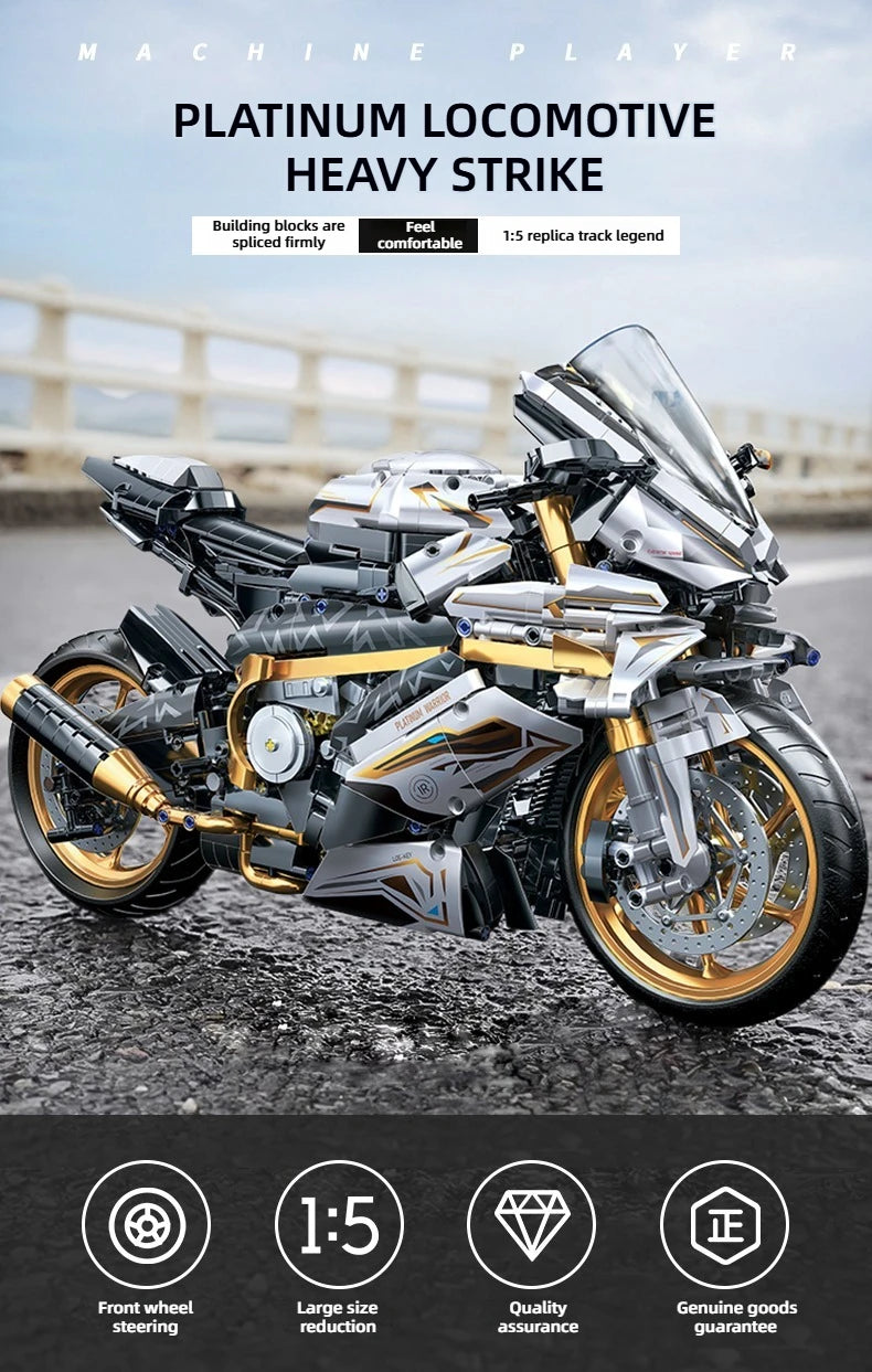 TOYLINX Alloy Motorcycle Desktop Decorations 2045PCS Racing Building Block Model  Kid Toys Christmas Easter Festive Gift Giving.