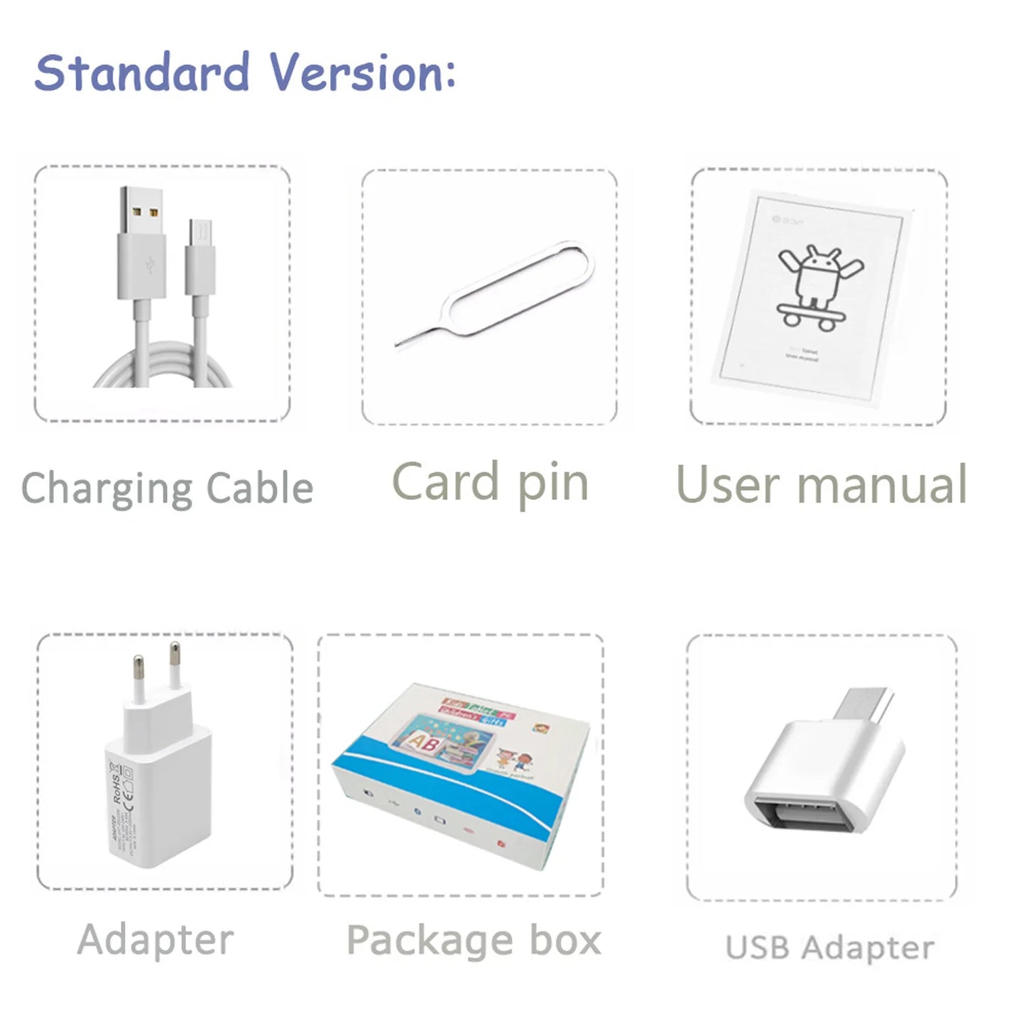 New Cartoon Pattern Kids Tablet 7 Inch Quad Core 4GB RAM 64GB ROM Android Learning Education Games Tablets Children's Gifts.