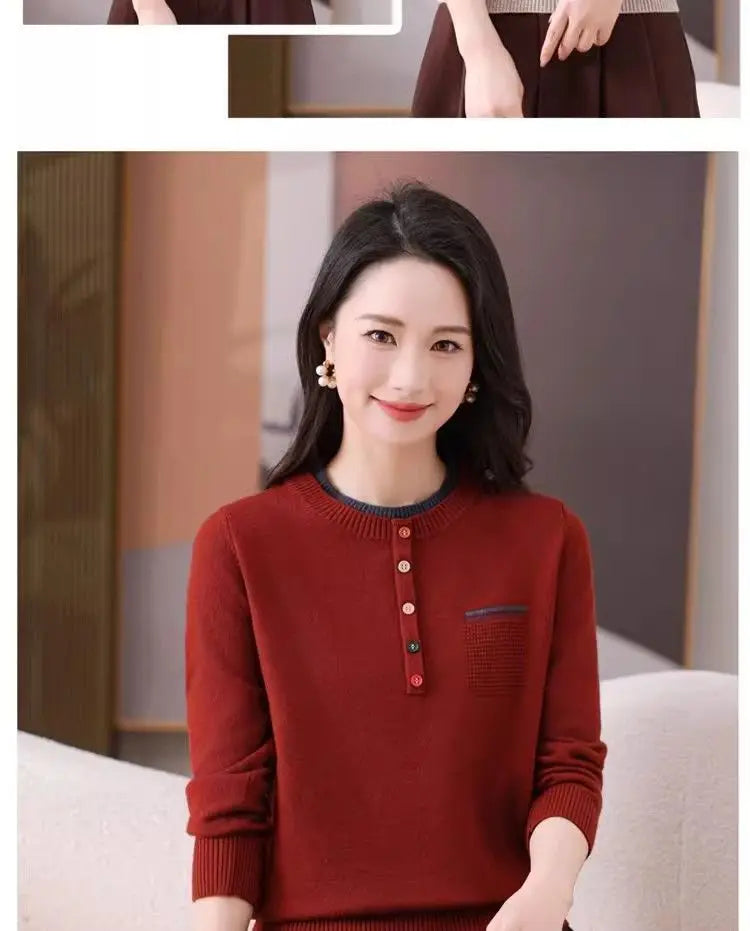 Frauen Kleidung Lose Mode Pullover Herbst/Winter Warme Elegante Gestrickte Langarm Pullover Dame Casual Oansatz Alle-spiel top.