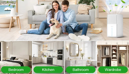 LOEFME 3.0L Air Dehumidifier Portable Mute Moisture Absorbers Machine Air Dryer Deodorizer Dryer For Home Bedroom Office Kitchen.