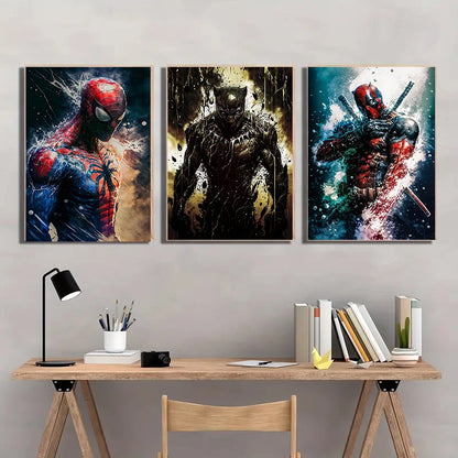 Miniso Disney Marvel The Avengers Spiderman Poster Iron Man Hulk Captain America Hulk Canvas Painting Wall Art Prints Home Decor.