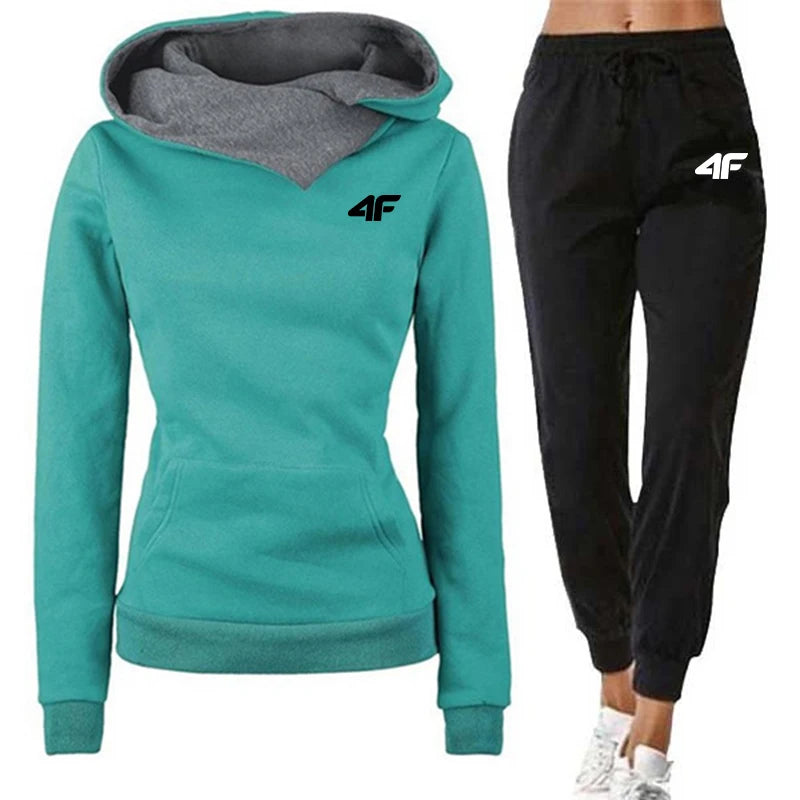 Hot Sales Womens Tracksuit Print Sports Hoodies for Women Suit Jogging Sweatshirts+Pants 2 Pcs Sets Casual Woman Pants Sets 2025.