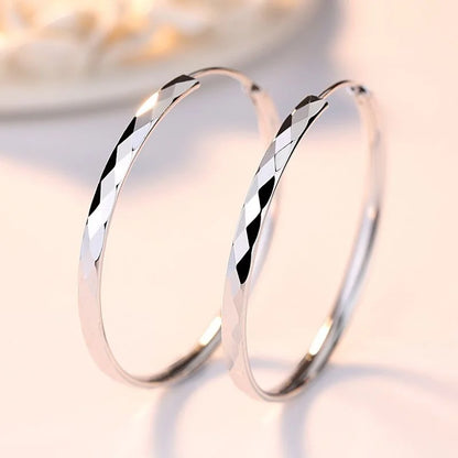Senlissi - 925 Sterling Silver Hoop Earrings For Women 18K Gold Plated Jewelry Dazzling Women's Hoops Earrings Christmas Gifts