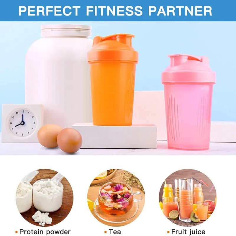 400ML Shaker Bottle with Stainless Ball BPA Free Plastic Protein Shakes Leakproof for Powder Workout Gym Sport.