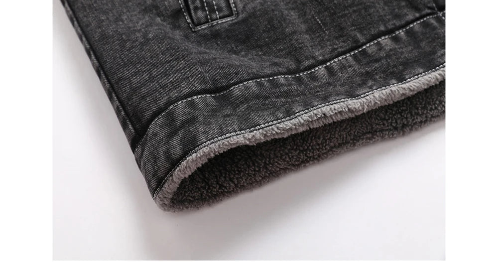 DIMUSI Winter Men's Denim Jackets Man Fleece Warm Windbreaker Jacket Fashion Mens Retro Cotton Military Jean Coats Clothing.
