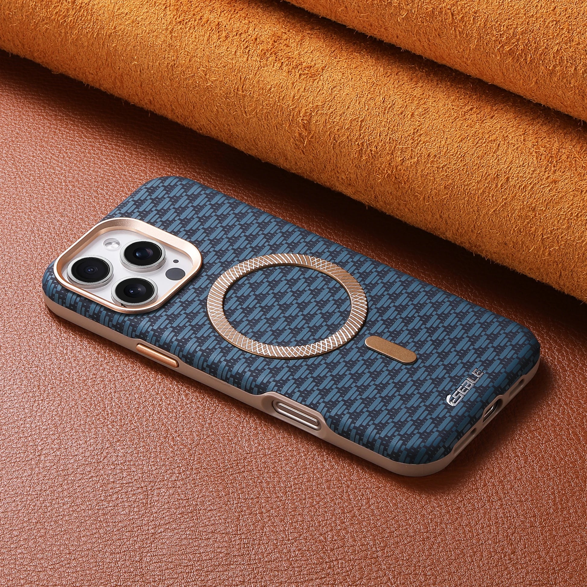 Luxury Leather Carbon Fiber Texture Phone Case For iPhone 13 14 15 16 17 Pro Max For Magsafe Wireless Charging Shockproof Cover.